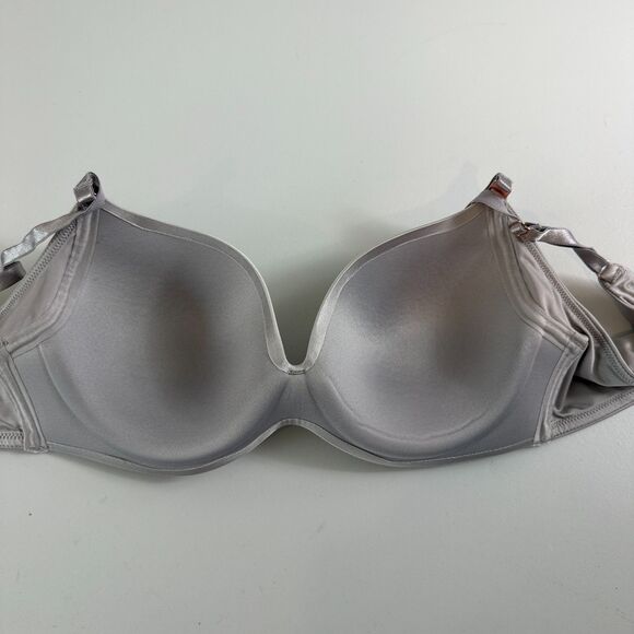 Le Mystere Women's Silver Satin Underwire T-Shirt Bra Size 36B - Picture 5 of 10